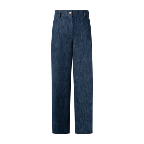 Cropped Weite Hose aus Cool Baumwoll-Denim