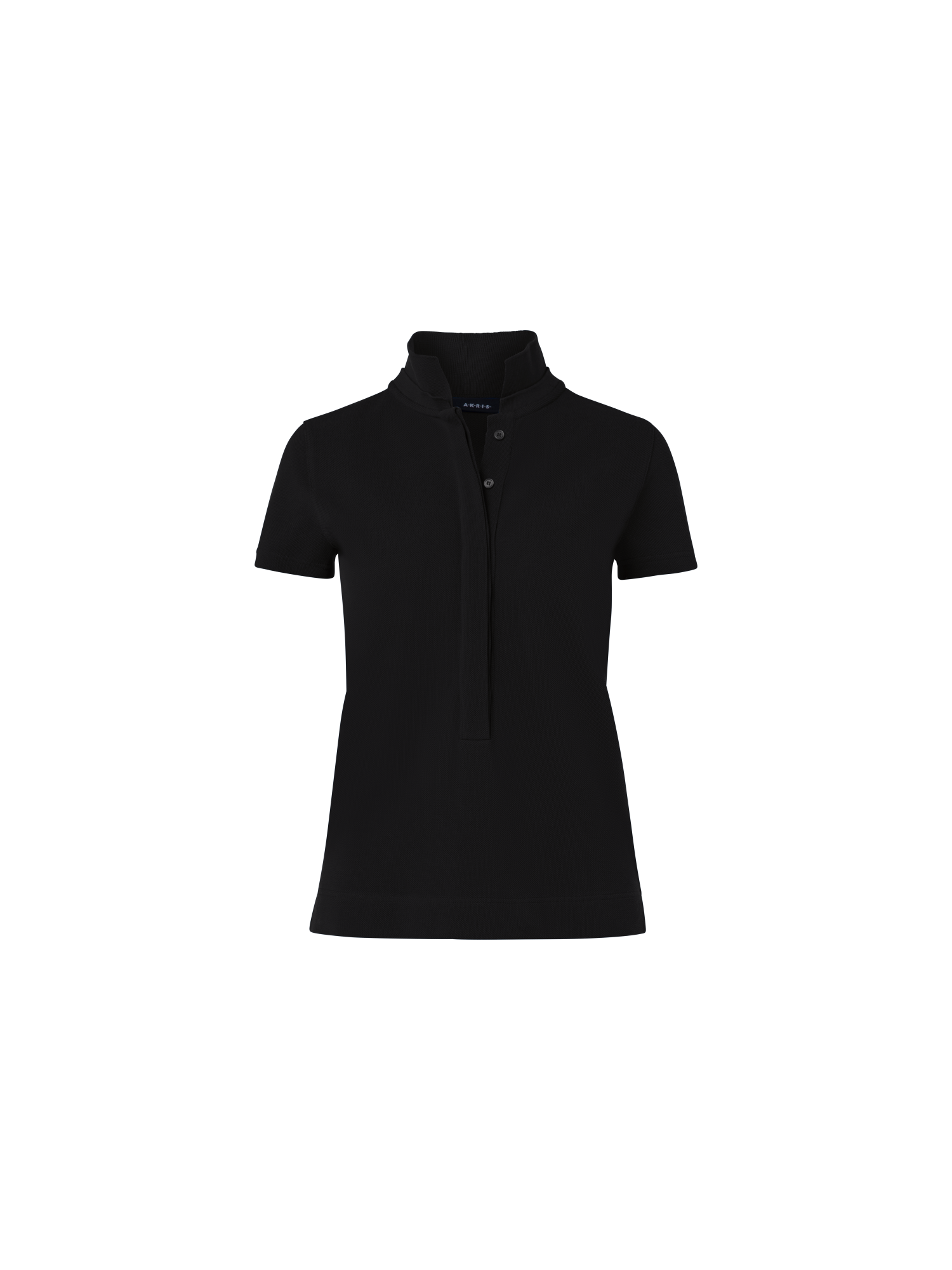 Designer Cotton Knit Polo Shirt - black - neutral
