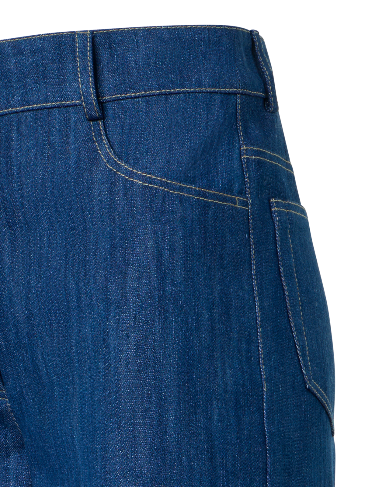 Designer Cooper Wide Leg Stretch Cotton Denim Pants - navy - blue