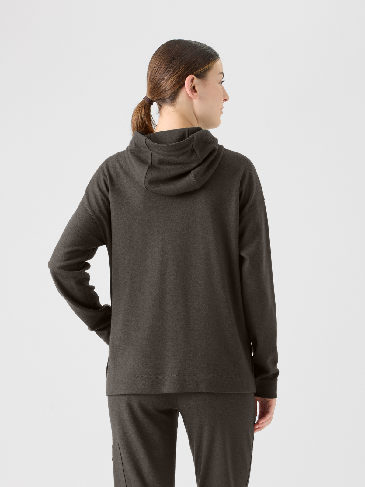 Designer Oversized Wool Jersey Zip Hoodie - neutral - brown #editorial