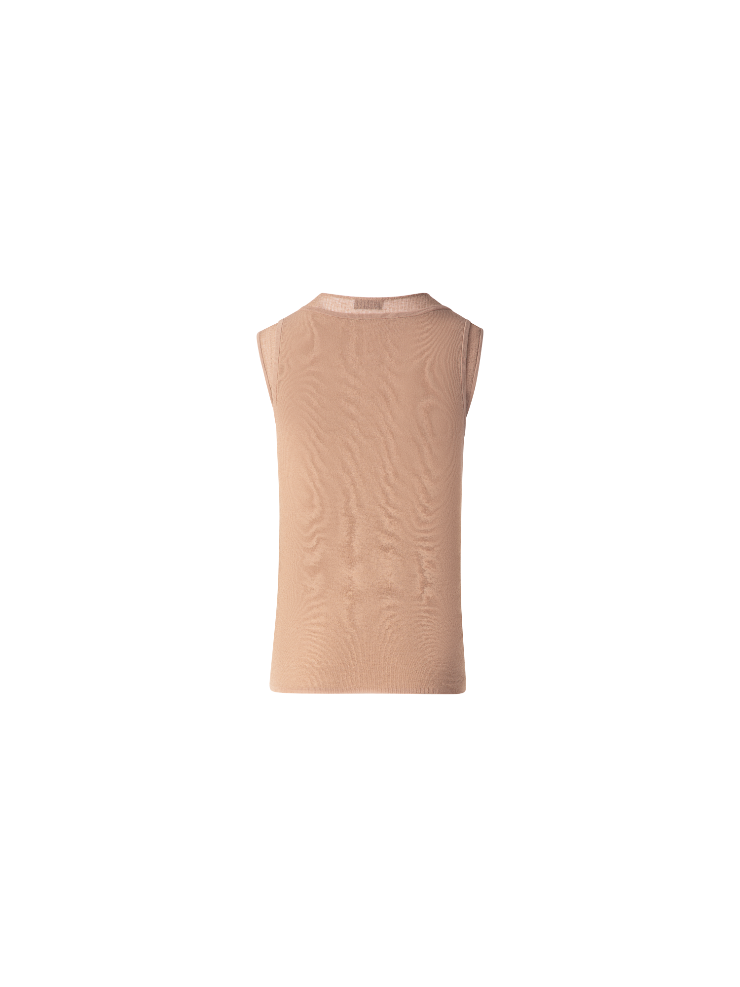 Designer Double Layered Knit Top in Sheer Cotton - neutral - pastel - beige