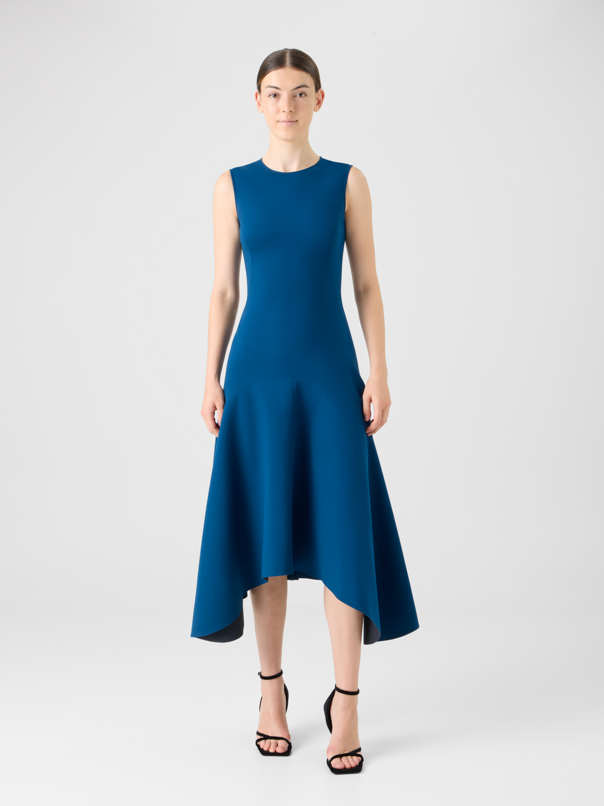 Designer Asymmetric Handkerchief Midi Dress  #editorial