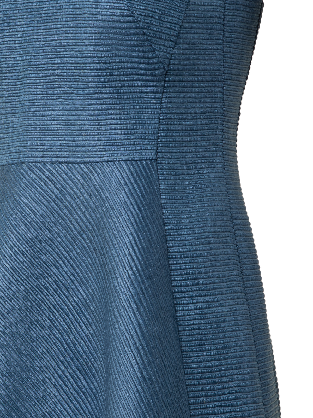 Designer Flared Cocktail Dress in Indian Silk Ottoman - blue