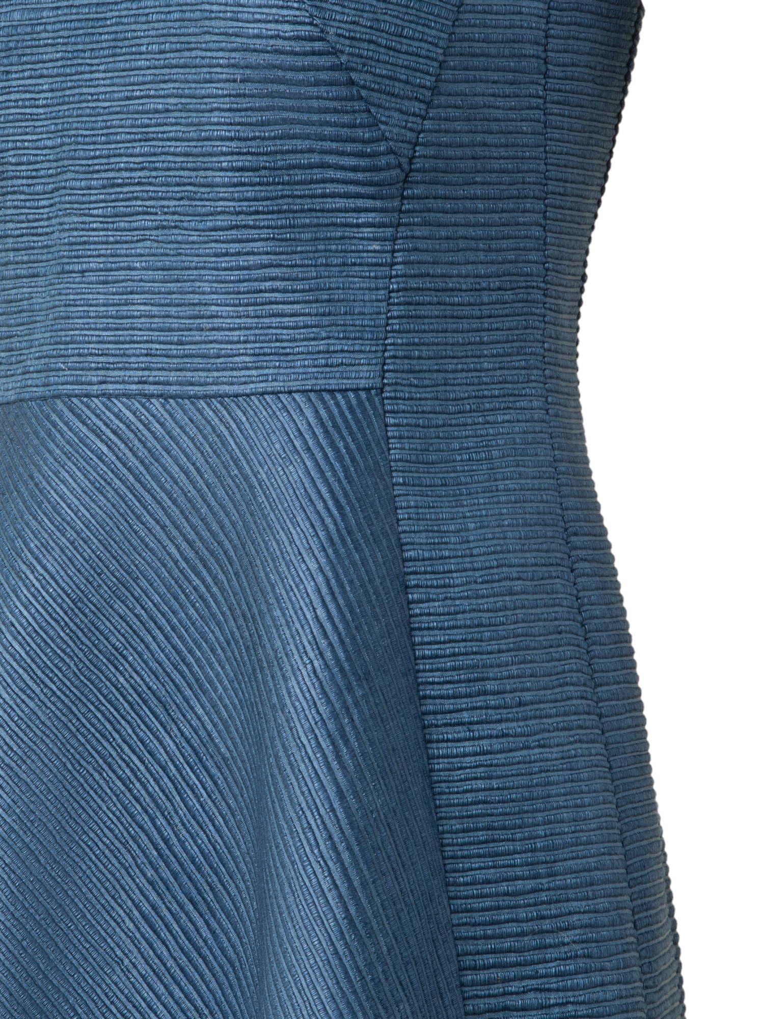 Designer Flared Cocktail Dress in Indian Silk Ottoman - blue