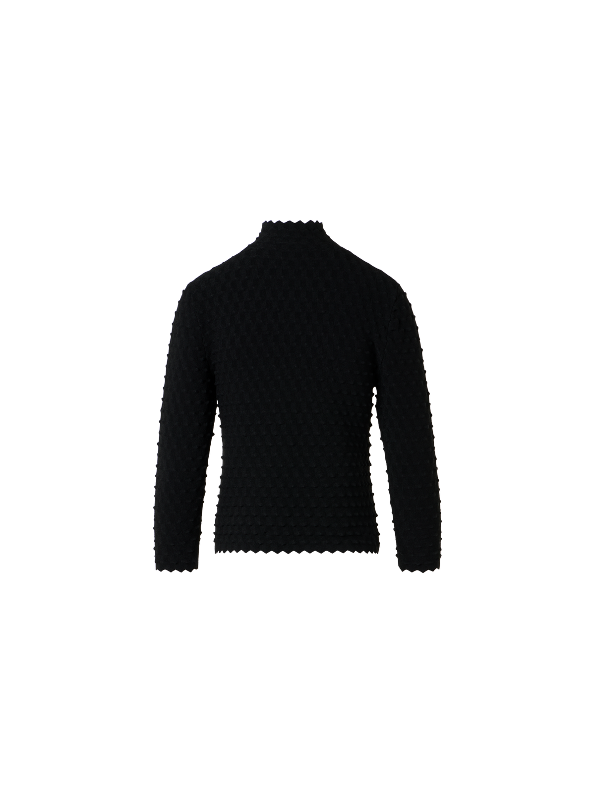 Designer 3D Textured Viscose Knit Sweater - black