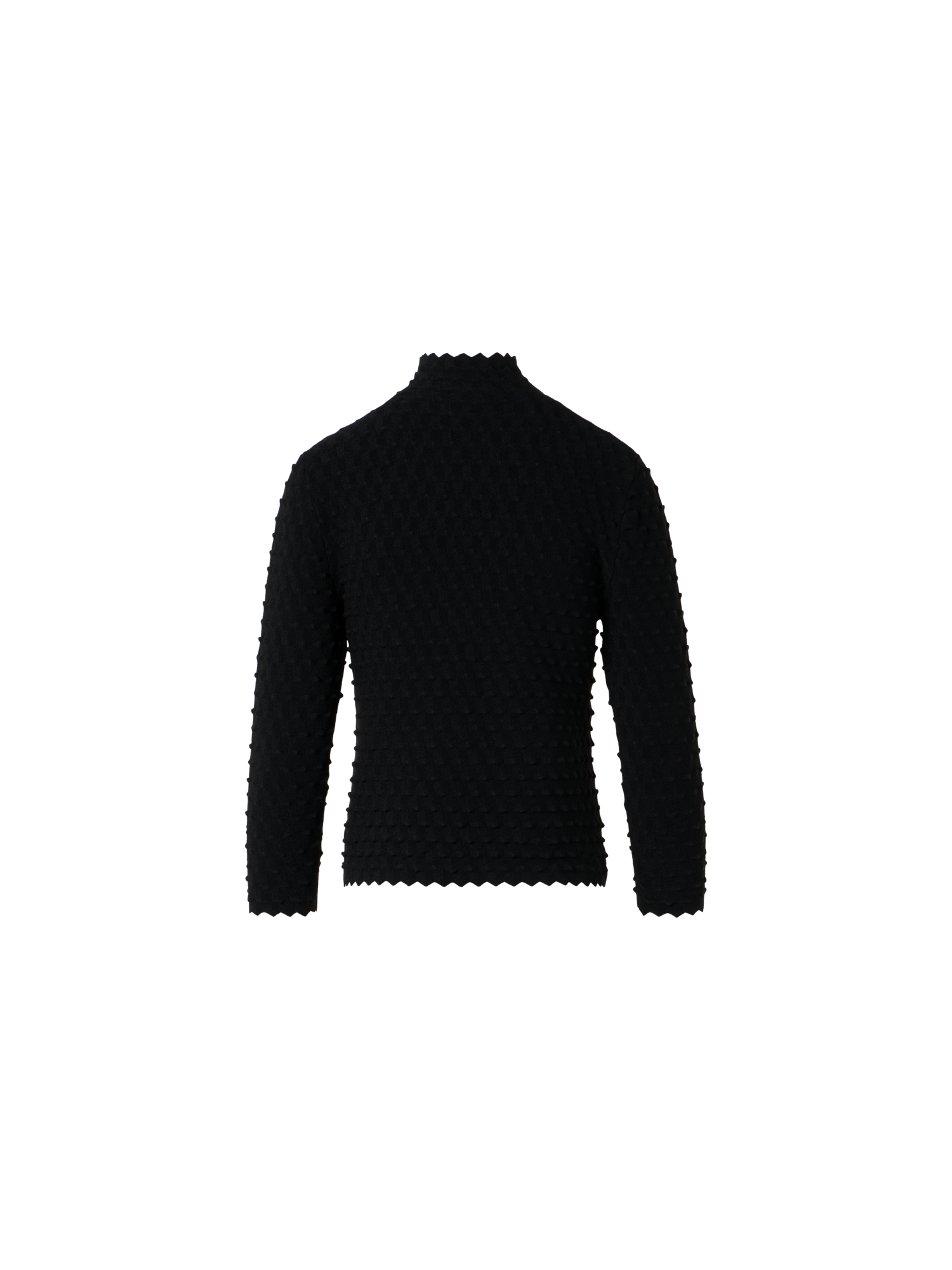 Designer 3D Textured Viscose Knit Sweater - black