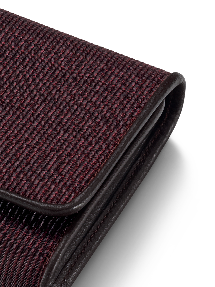 Designer Tri-Fold Wallet in Horsehair Fabric - purple