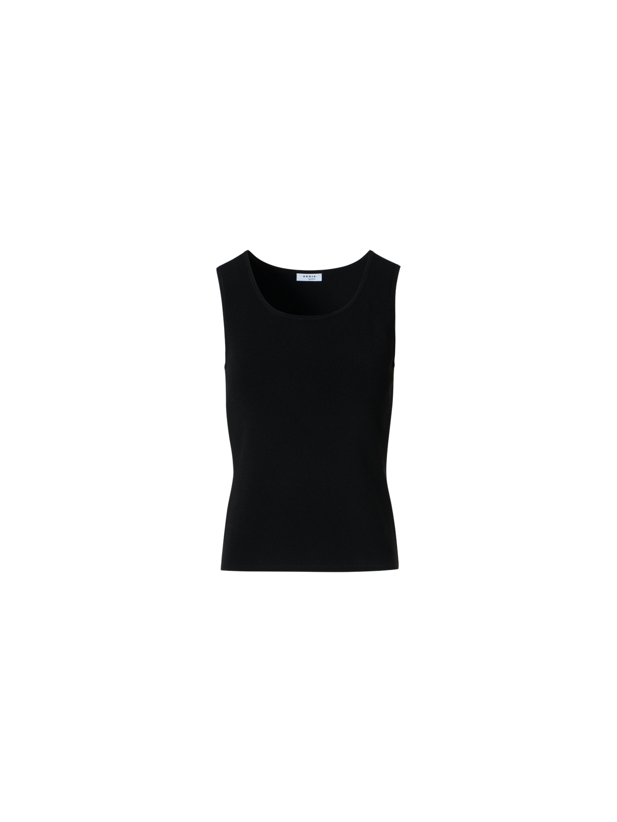 Designer Fitted Viscose Blend Knit Tank Top - black