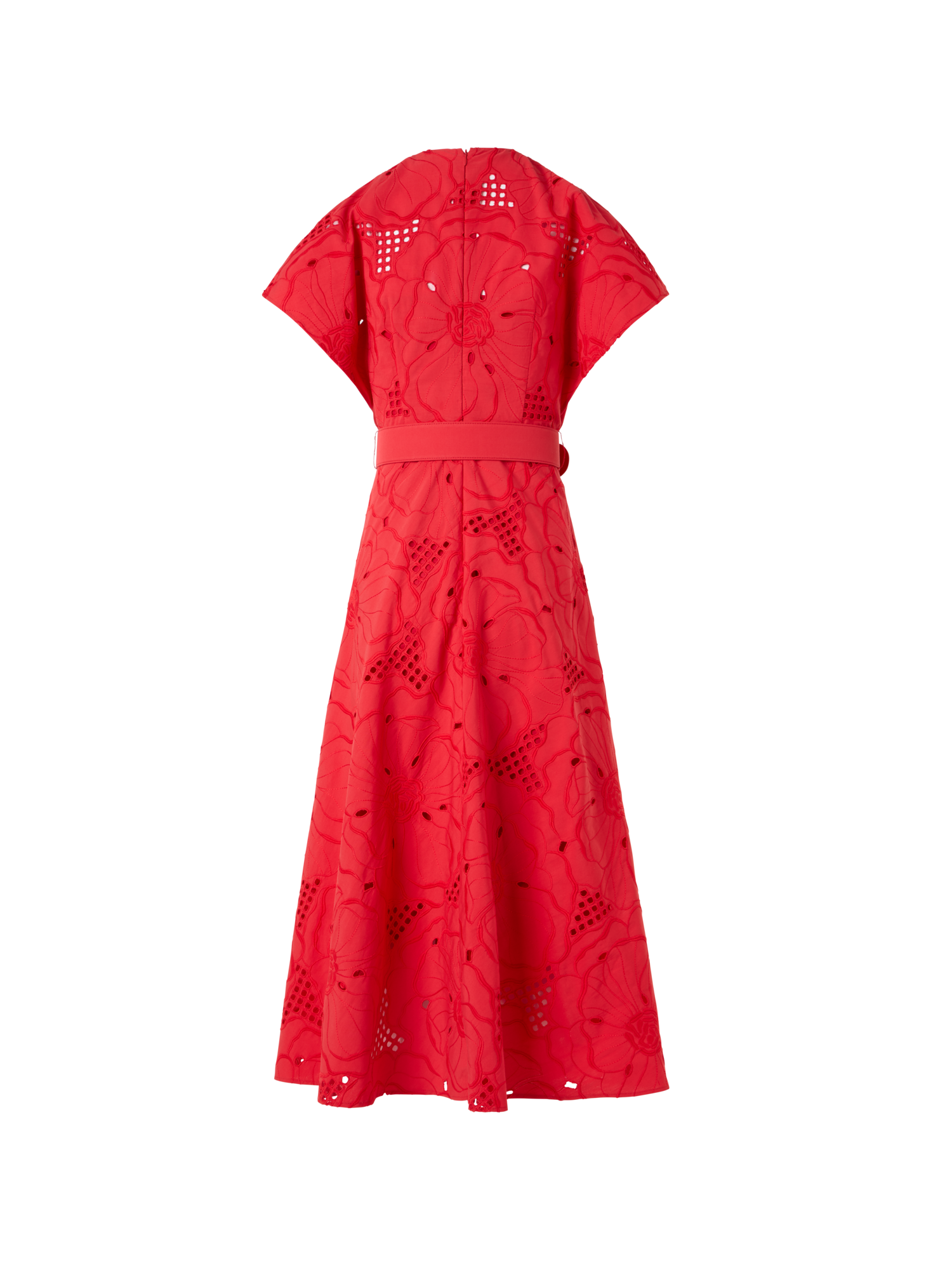 akris punto red dress Akris punto Women's Ruffled Crepe Midi Dress - Red