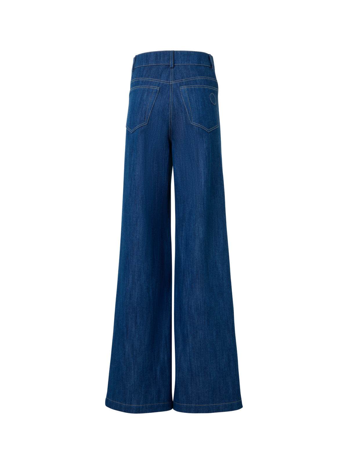 Designer Cooper Wide Leg Stretch Cotton Denim Pants - navy - blue
