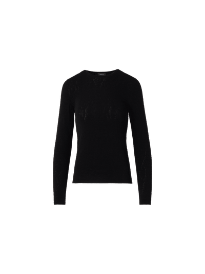 Designer Long-Sleeve Dance Movement Jacquard Knit Sweater - black