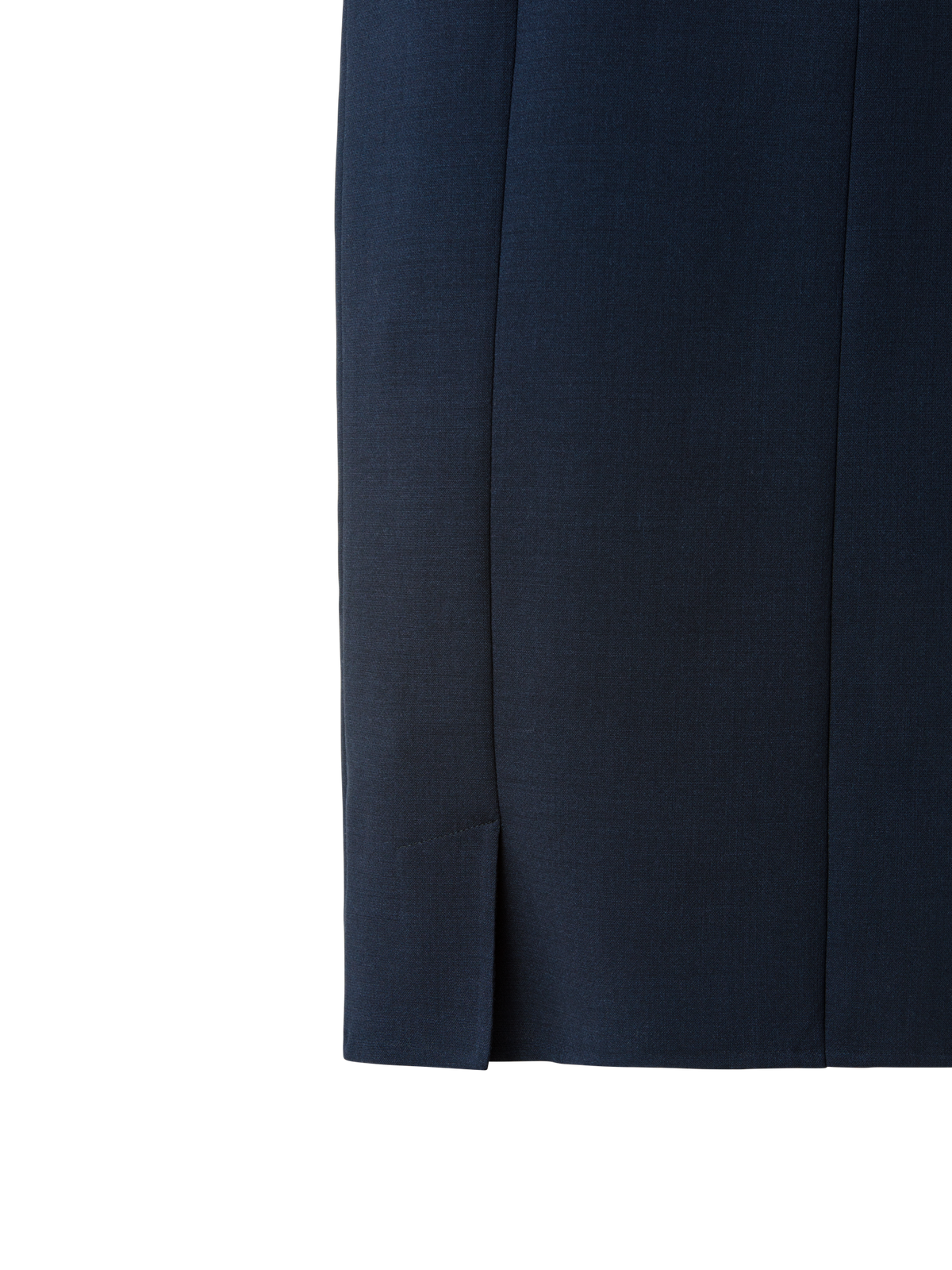 Designer Sleeveless Sheath Dress from Wool Double-Face - navy - blue