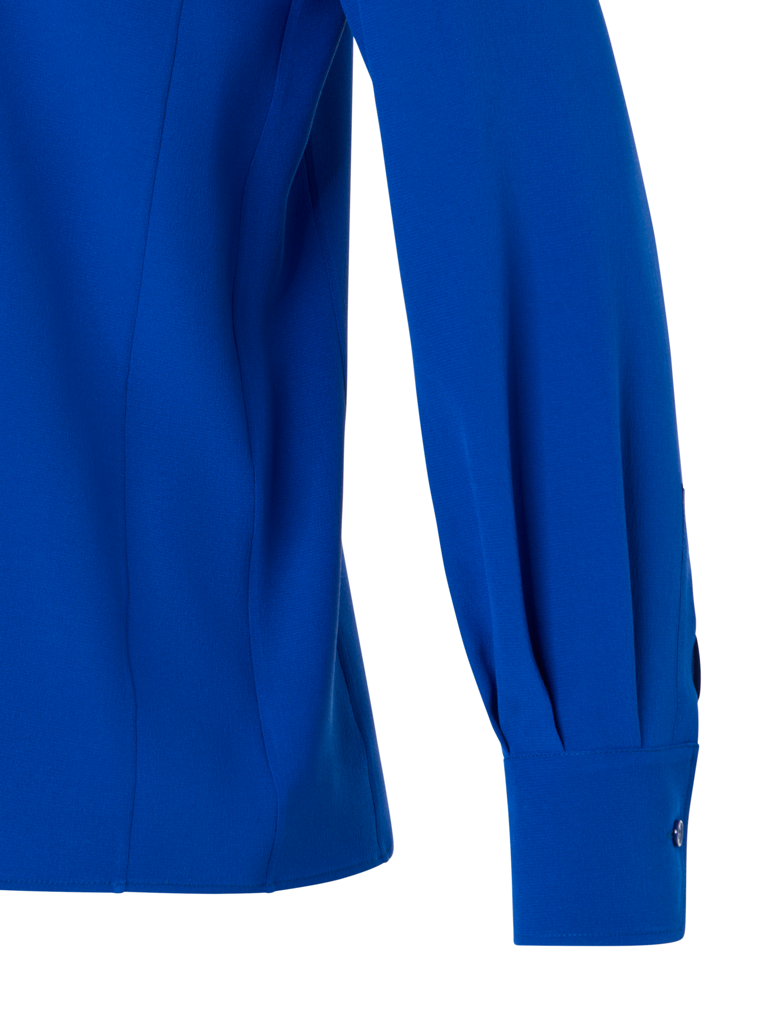 Designer Silk Crêpe Shirt Blouse - blue