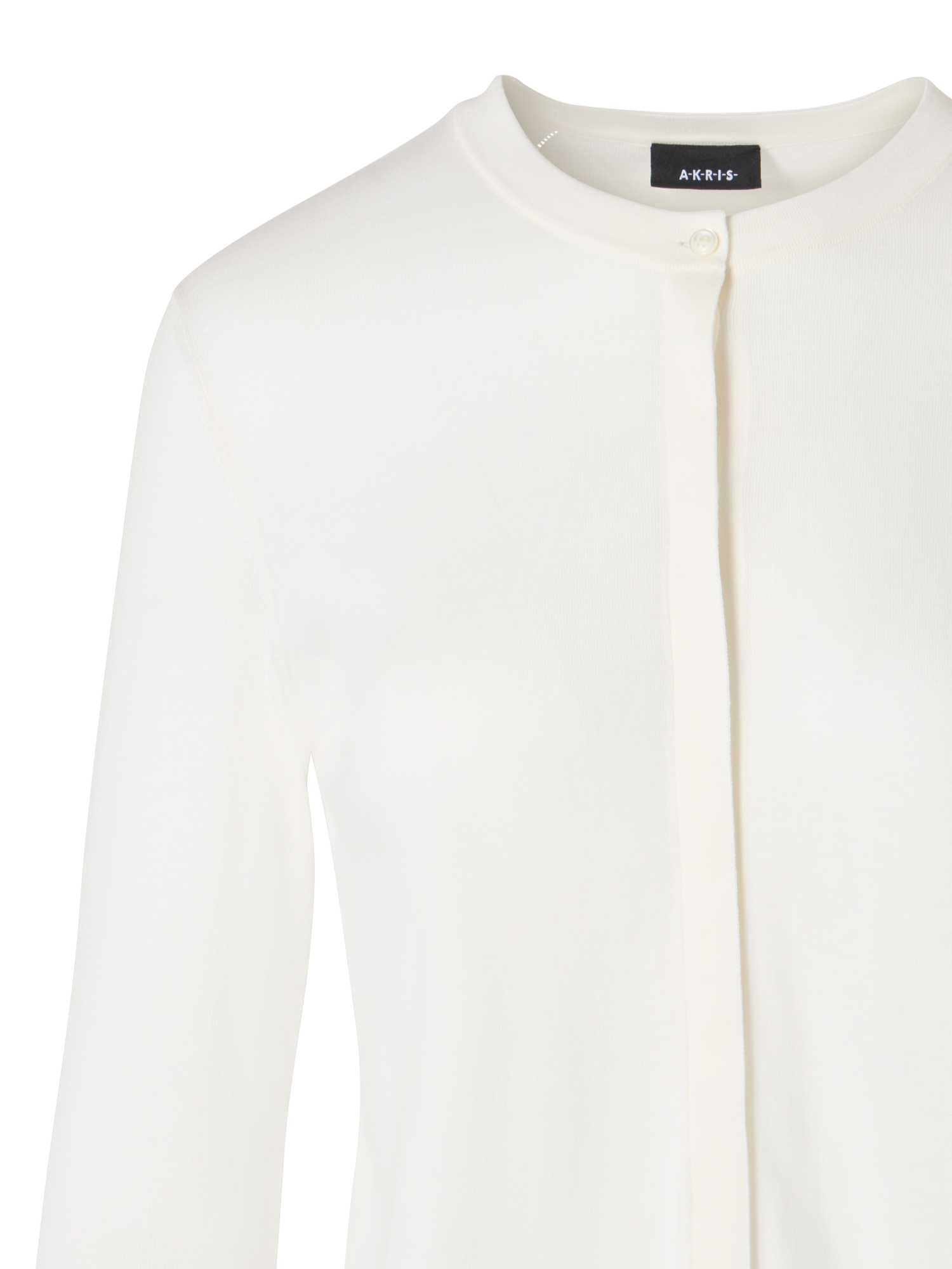 Designer Long-Sleeve Sea Island Cotton Knit Cardigan - ecru