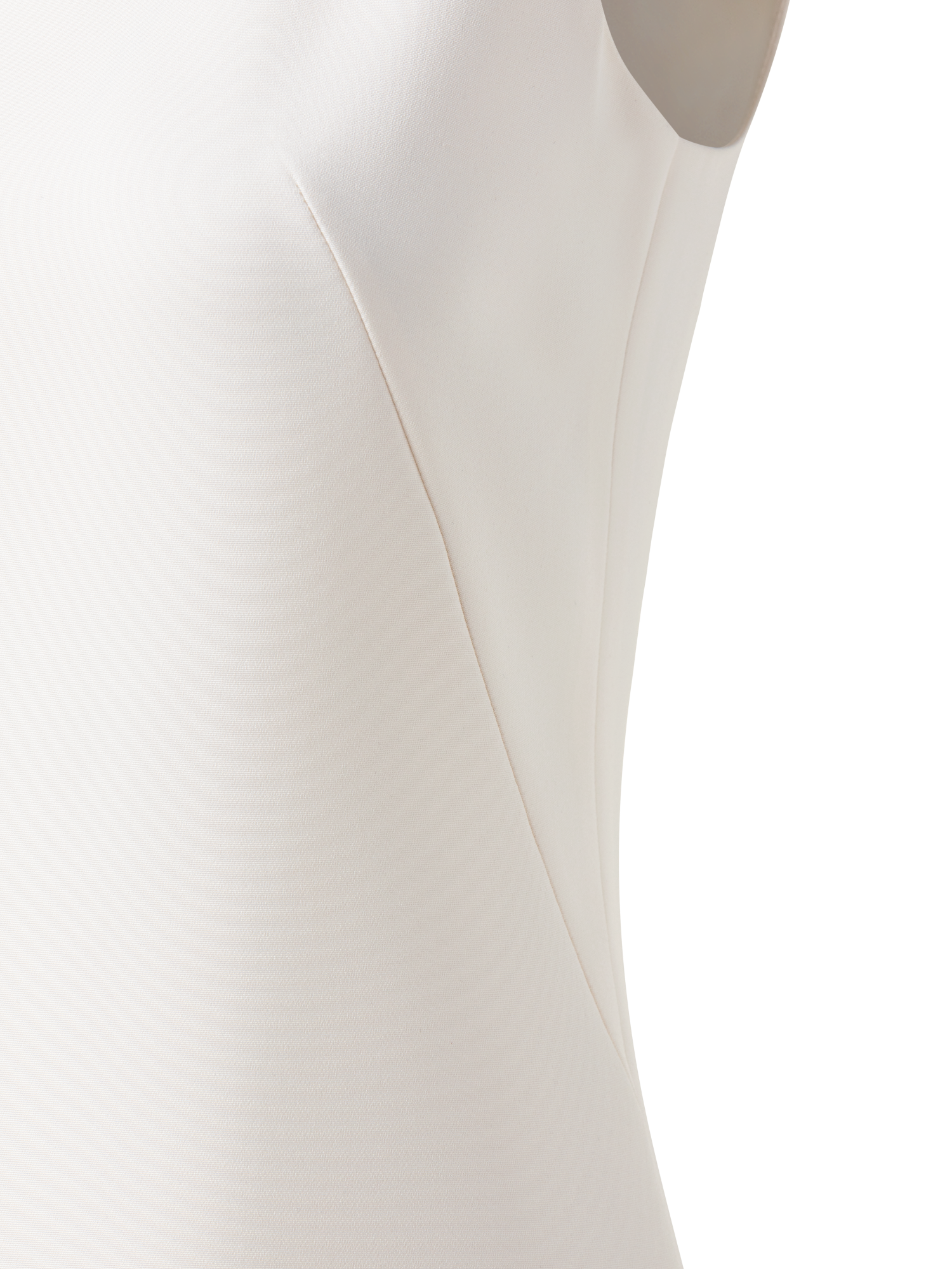 Designer Silk Crêpe Stretch Sheath Dress - ecru - white