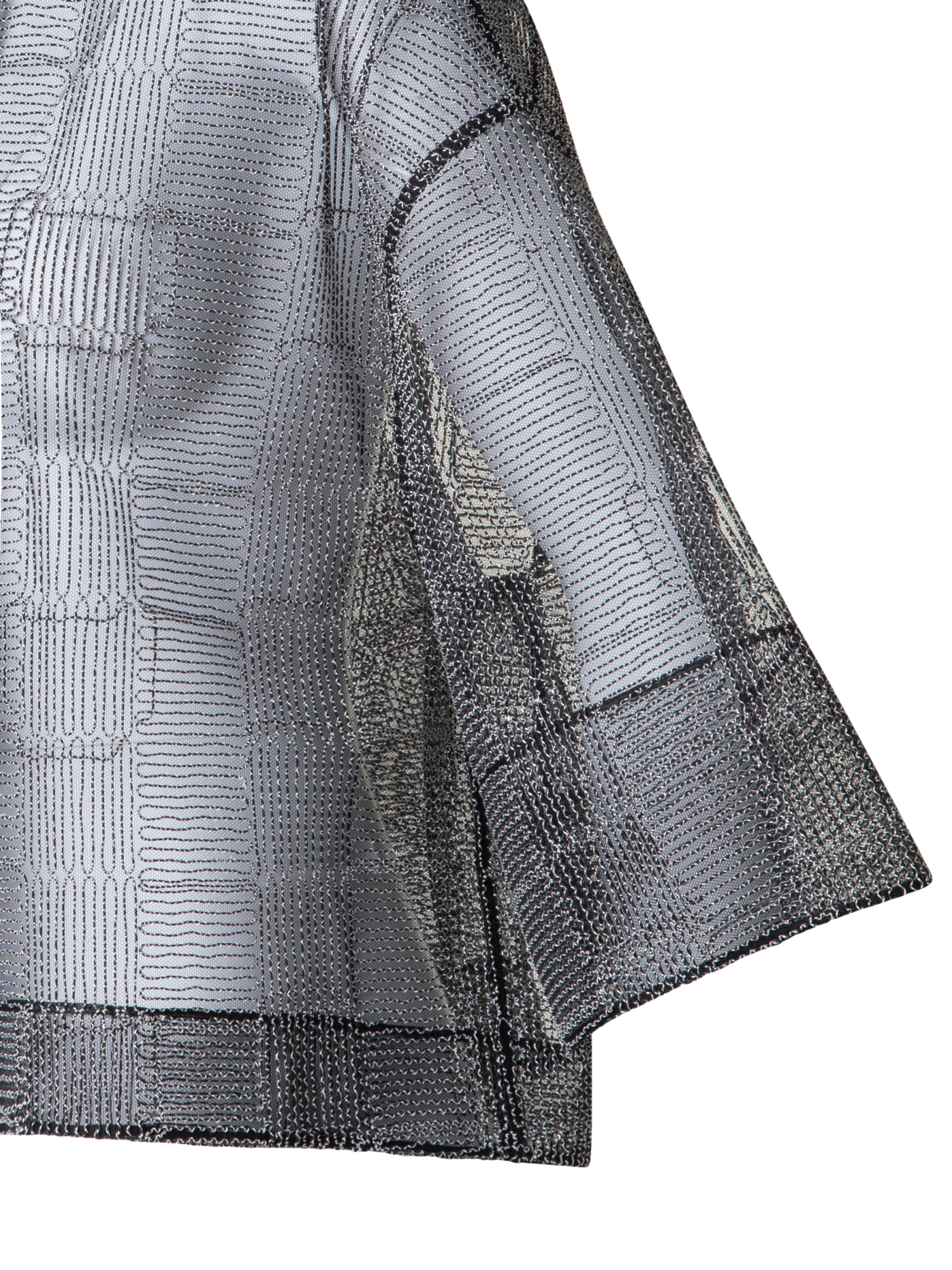 Designer Boxy Jacket with Square on Tulle Embroidery - black