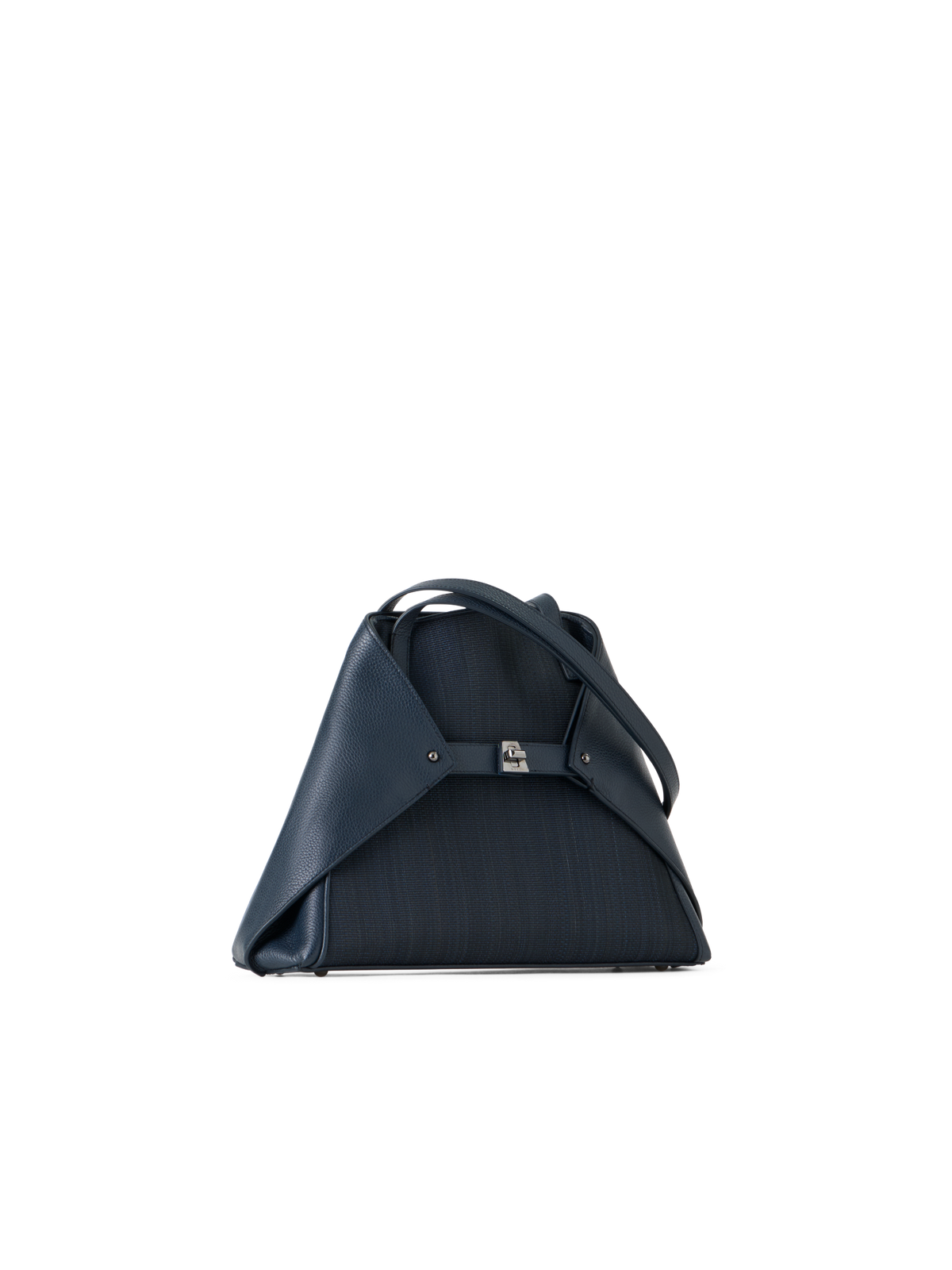 Designer Ai Small Shoulder Tote - neutral - navy - blue