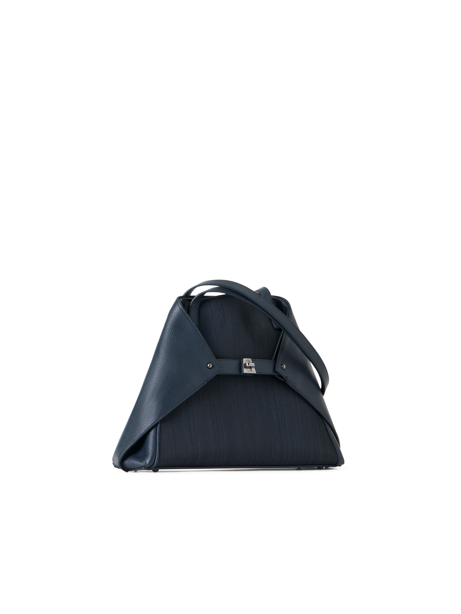 Designer Ai Small Shoulder Tote - neutral - navy - blue