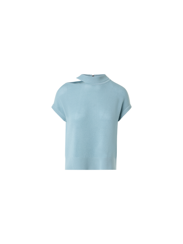 Designer Lightweight Merino Mesh Pullover - blue