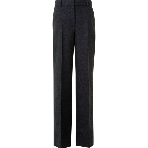 Wide Straight Wool Flannel Pants