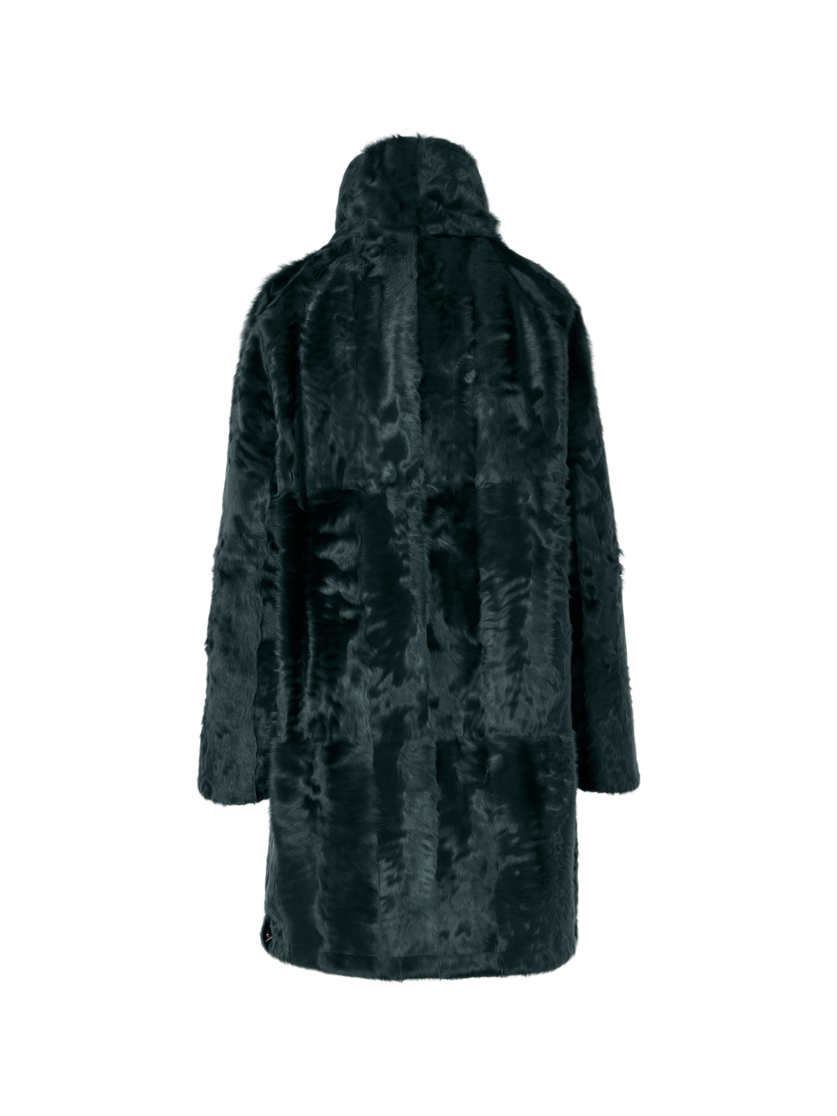 Designer Shearling Parka Reversible to Silk - green