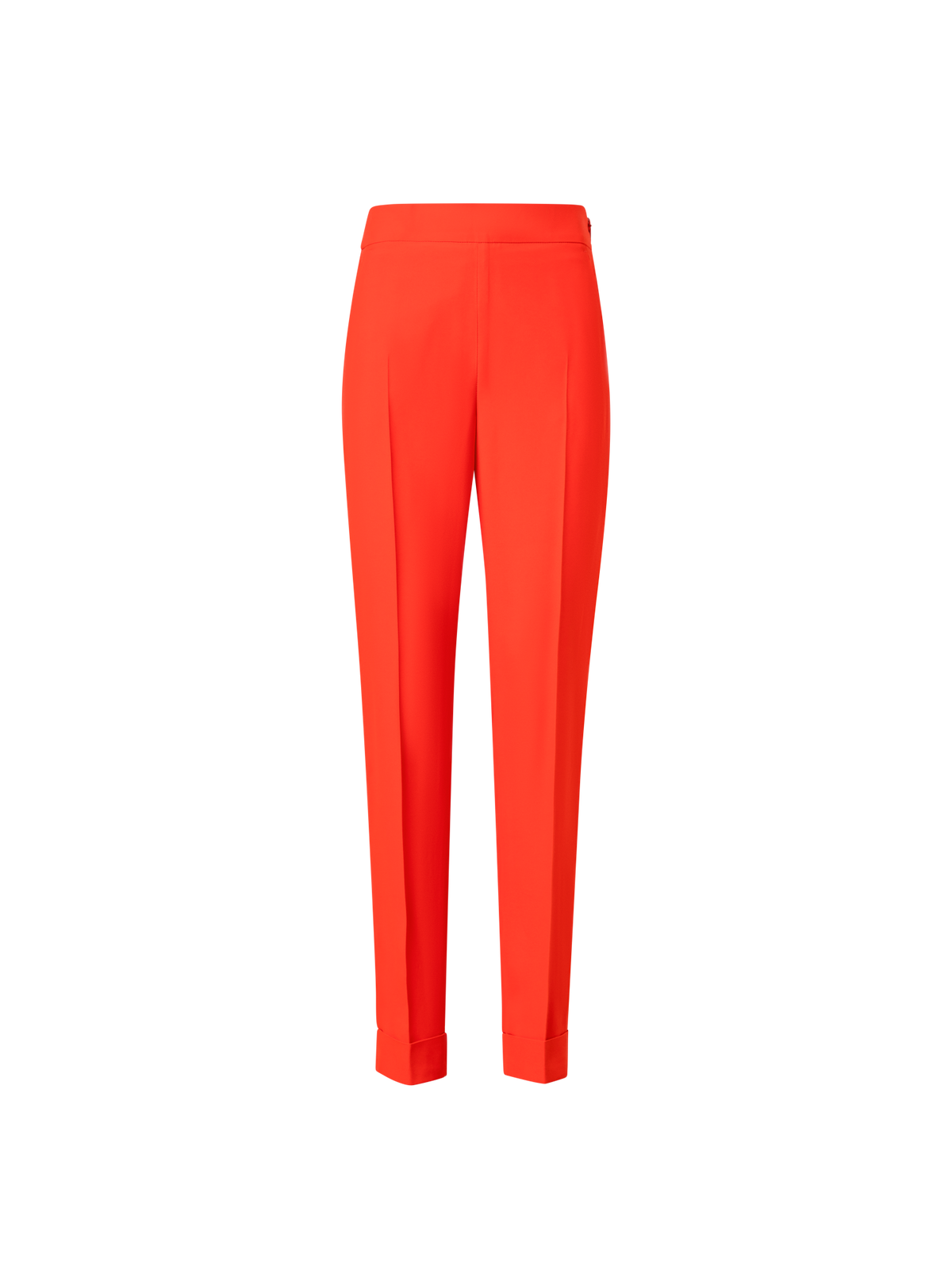 Designer Tapered Crêpe Pants with Elastic Back - red