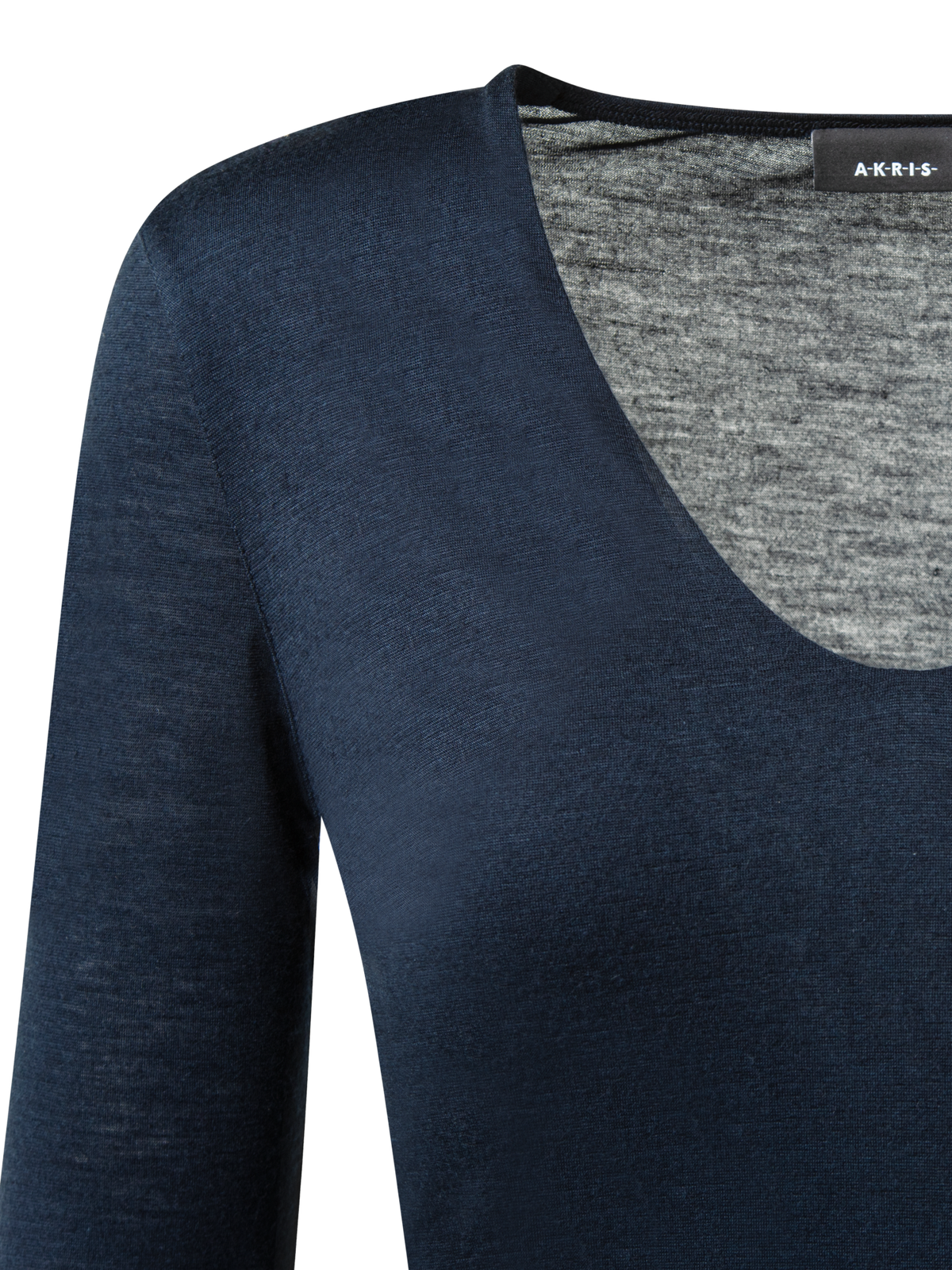 Designer Cashmere Silk Shirt - navy - blue