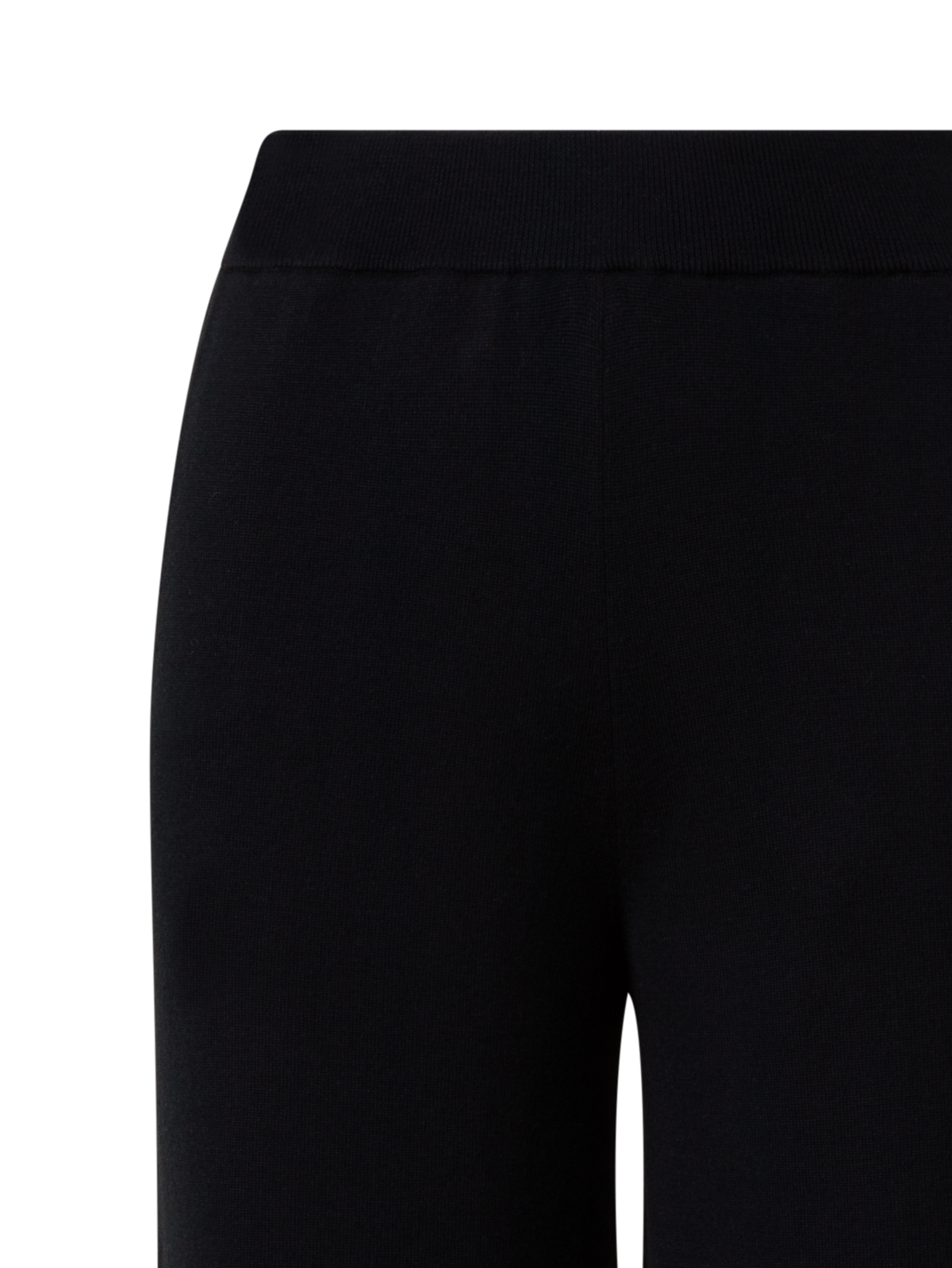 Designer Straight Wool Stretch Knit Pants - black