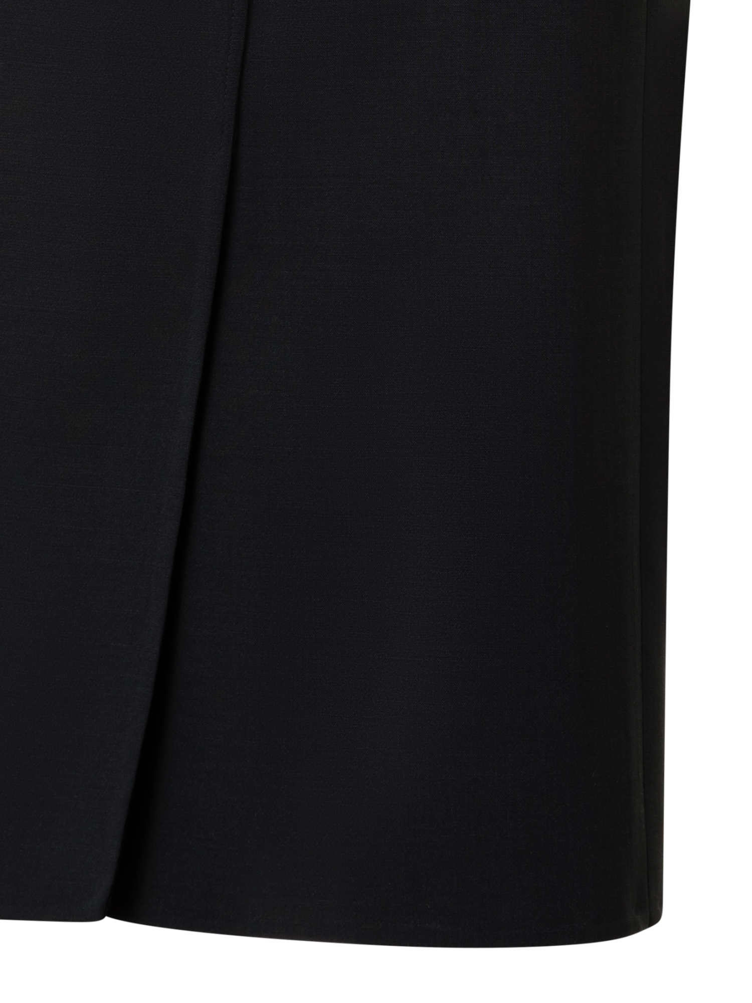 Designer Wool Double-Face Wrap Effect Pencil Skirt - black