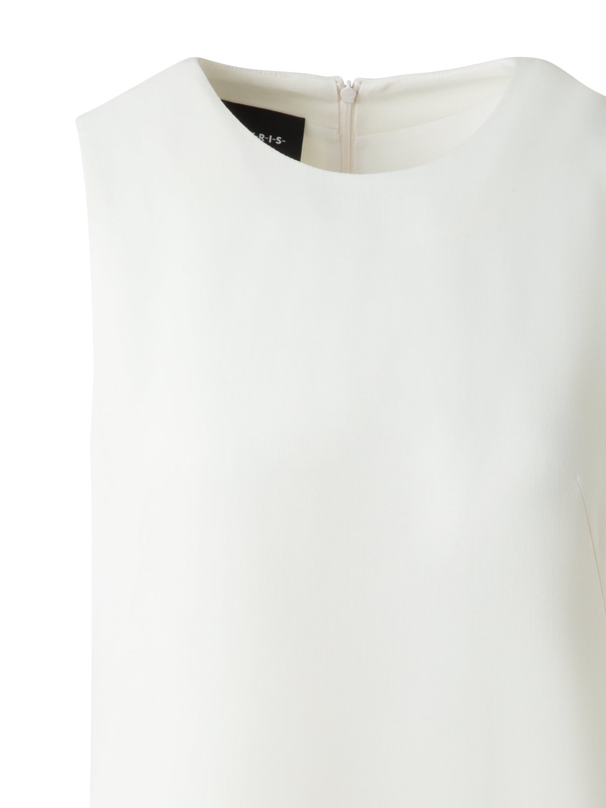 Designer Straight Midi Dress in Wool Double-Face - ecru - white