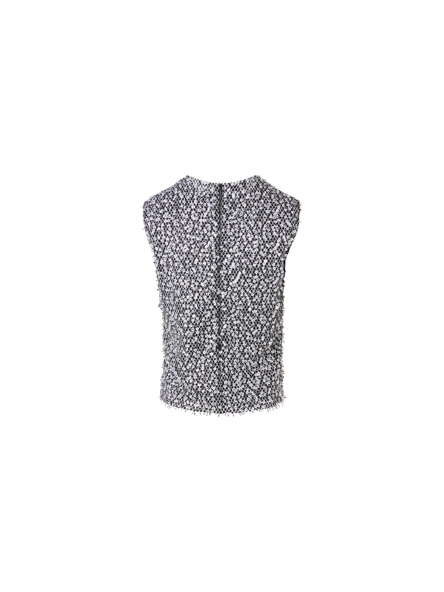 Designer Sleeveless Echo-Sequin Blouse  - multicolor - black