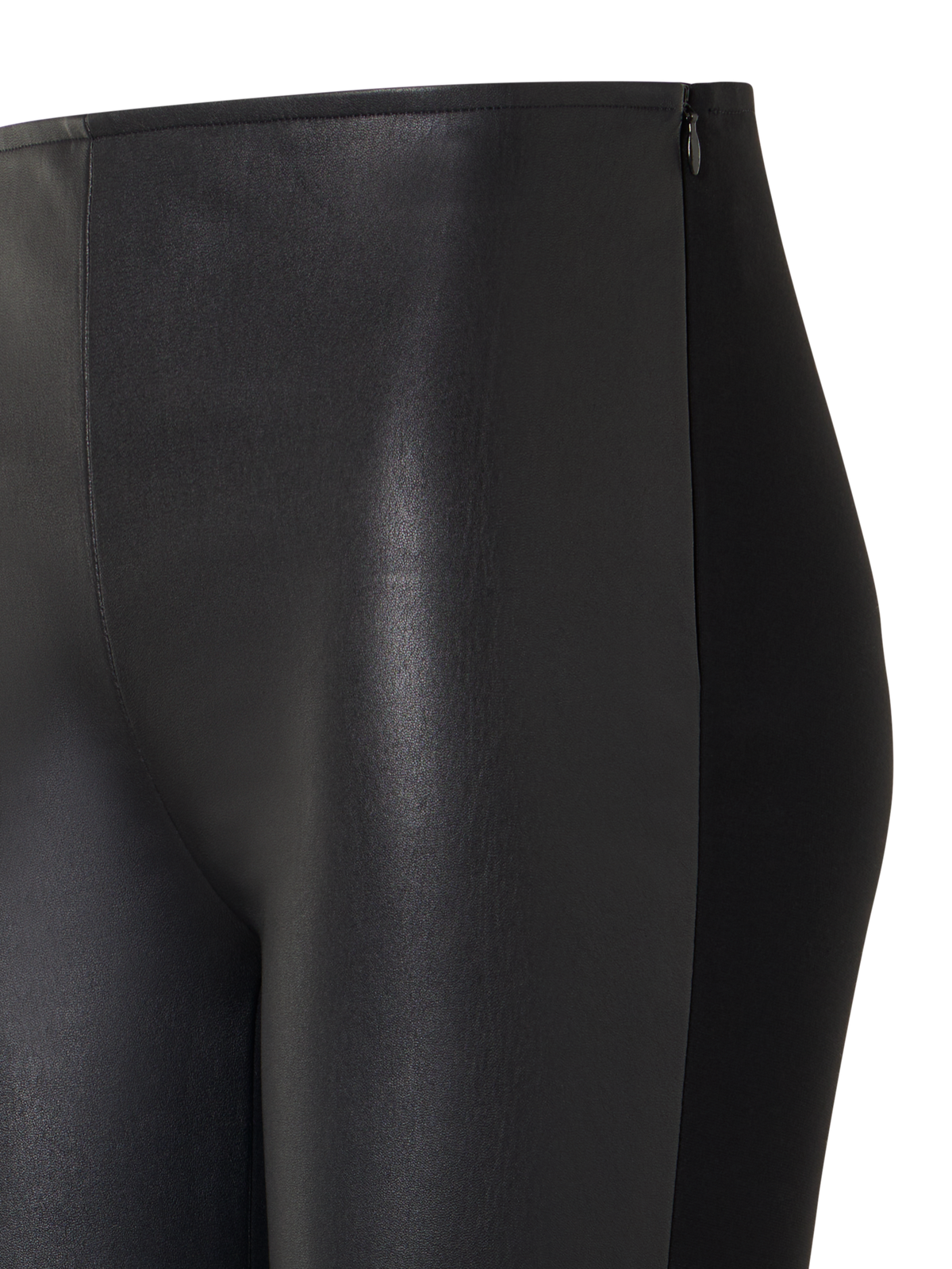 Designer Skinny Pants in Lamb Nappa Leather Front and Jersey Back - black