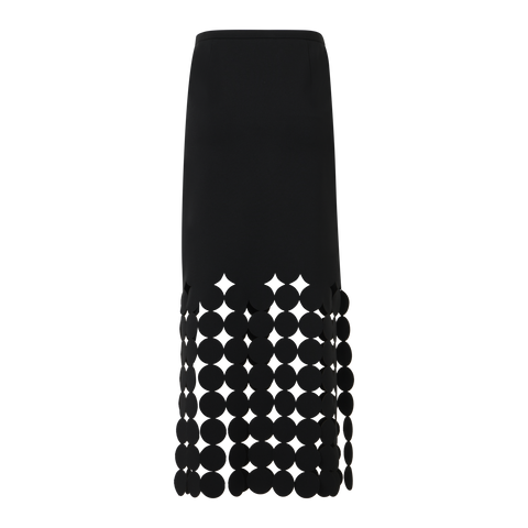 Jersey-Midirock mit fallendem Punktausschnitt und Cut-out