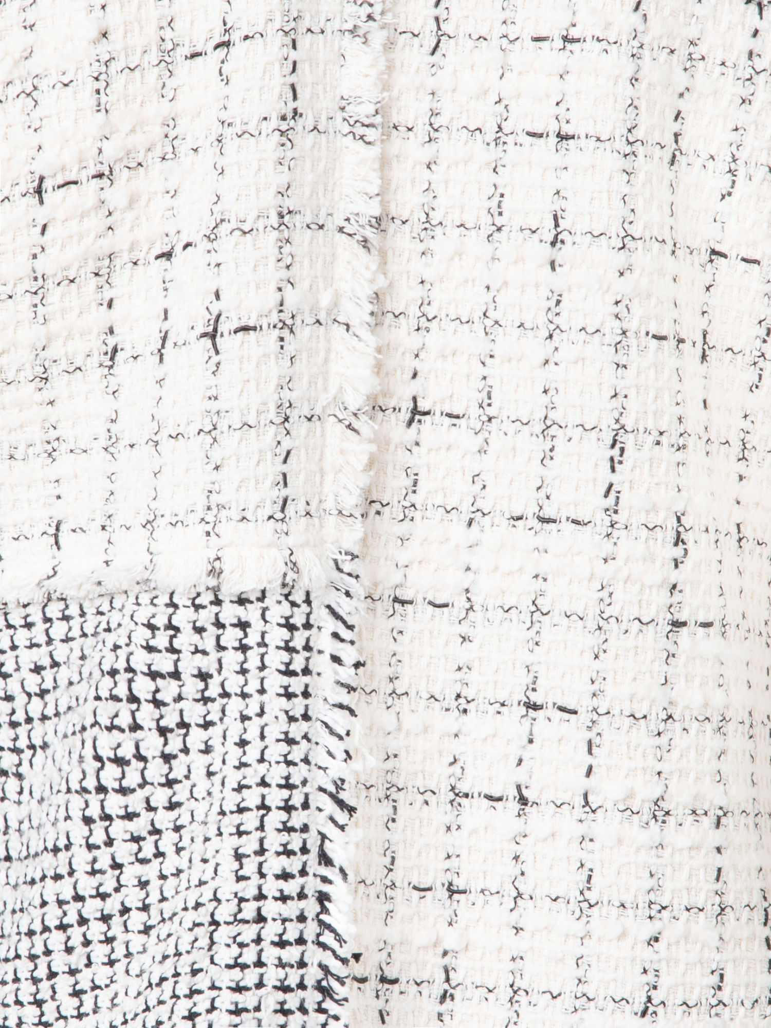 Designer Short Jacket in Patchwork Tweed - black - neutral - multicolor - ecru - white