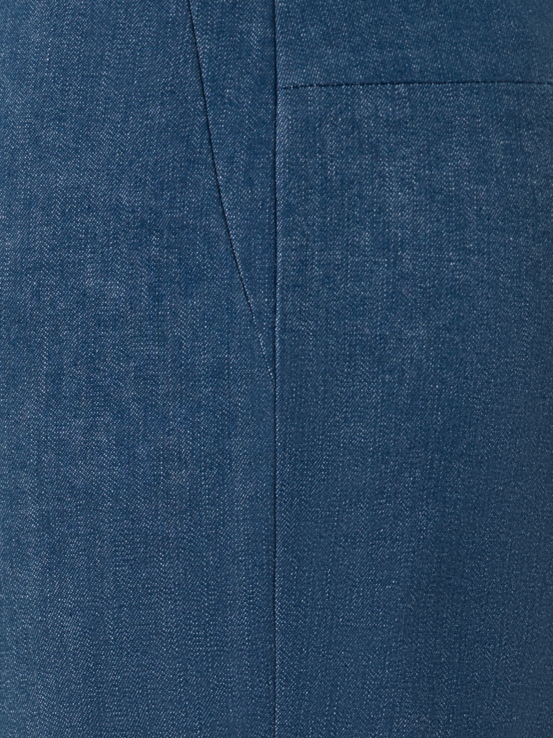 Designer Cropped Tapered Stretch Cotton Denim Pants - blue