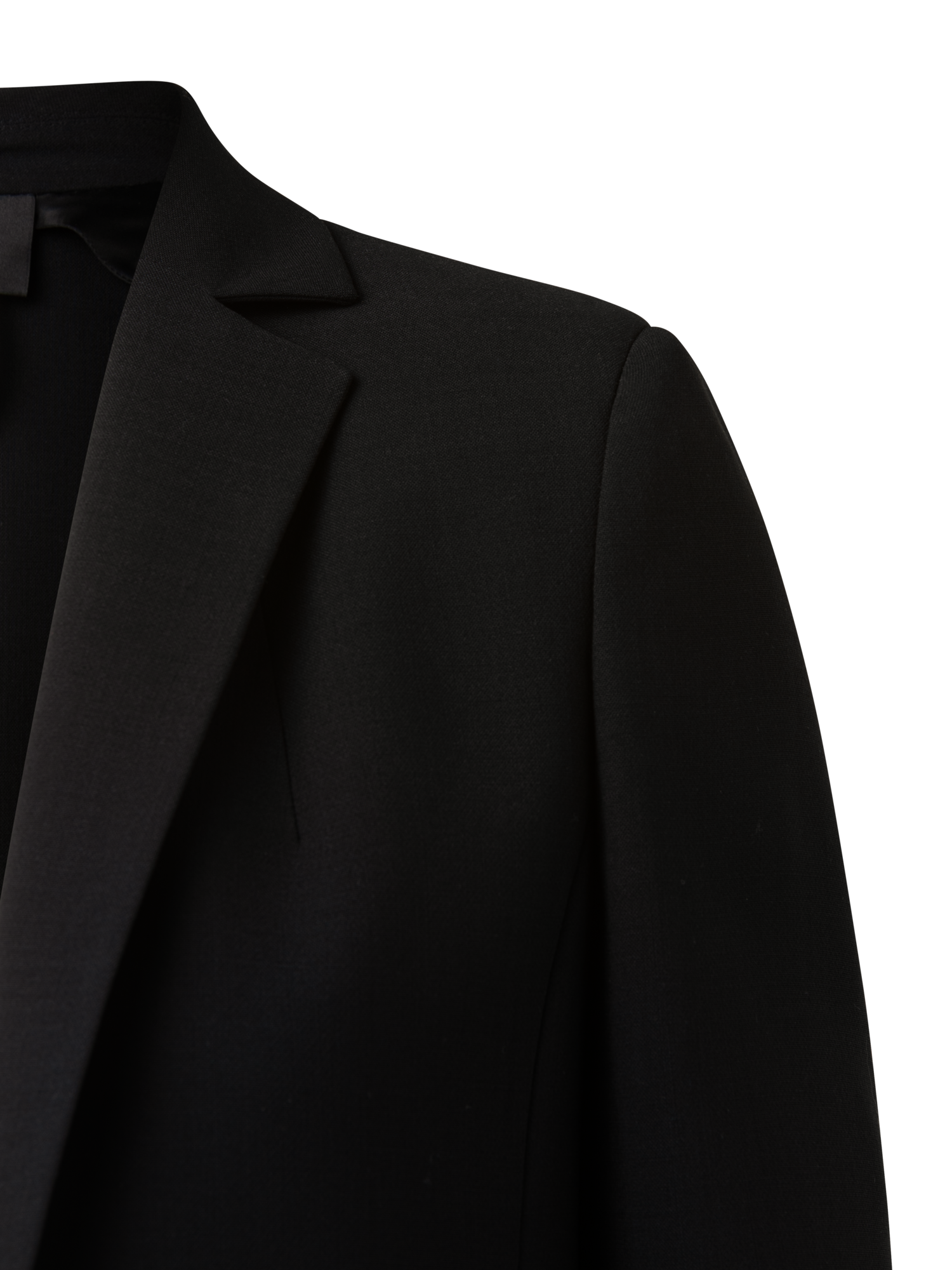 Designer Wool Double-Face Blazer with Elongated Lapel - black