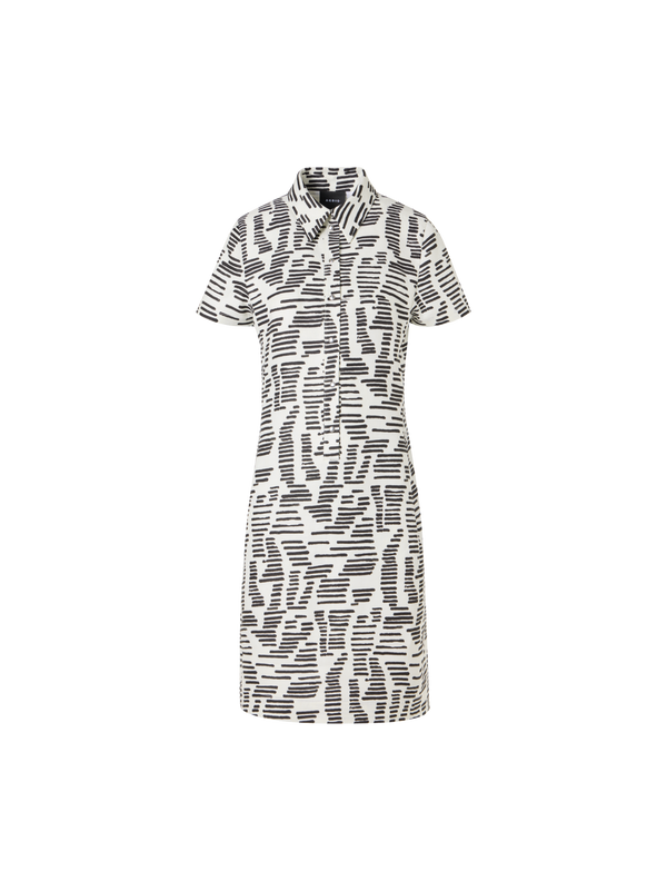 Designer Short-Sleeve Dance Movements Polo Dress - multicolor