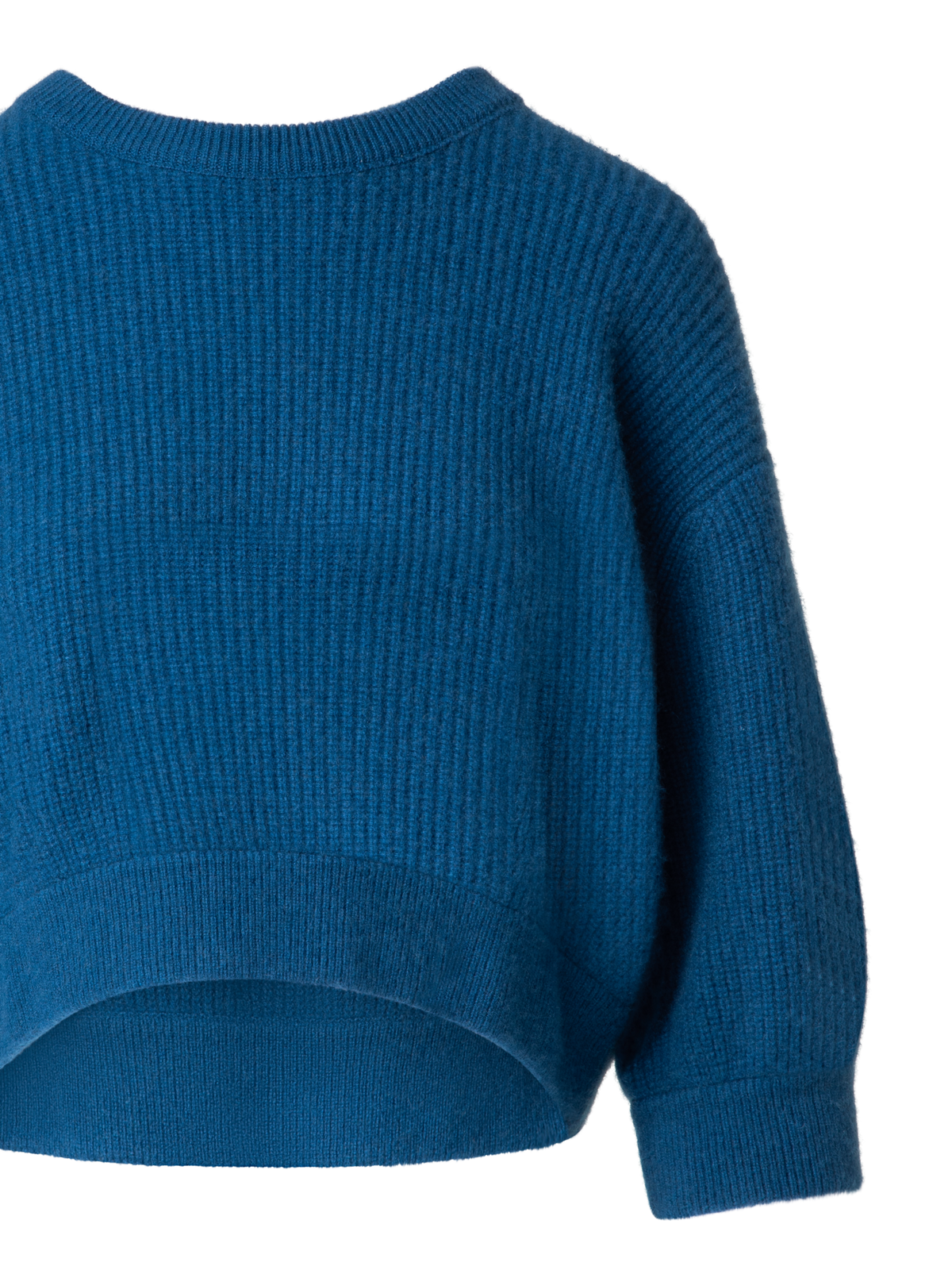 Designer Boxy Cashmere Knit Sweater - blue