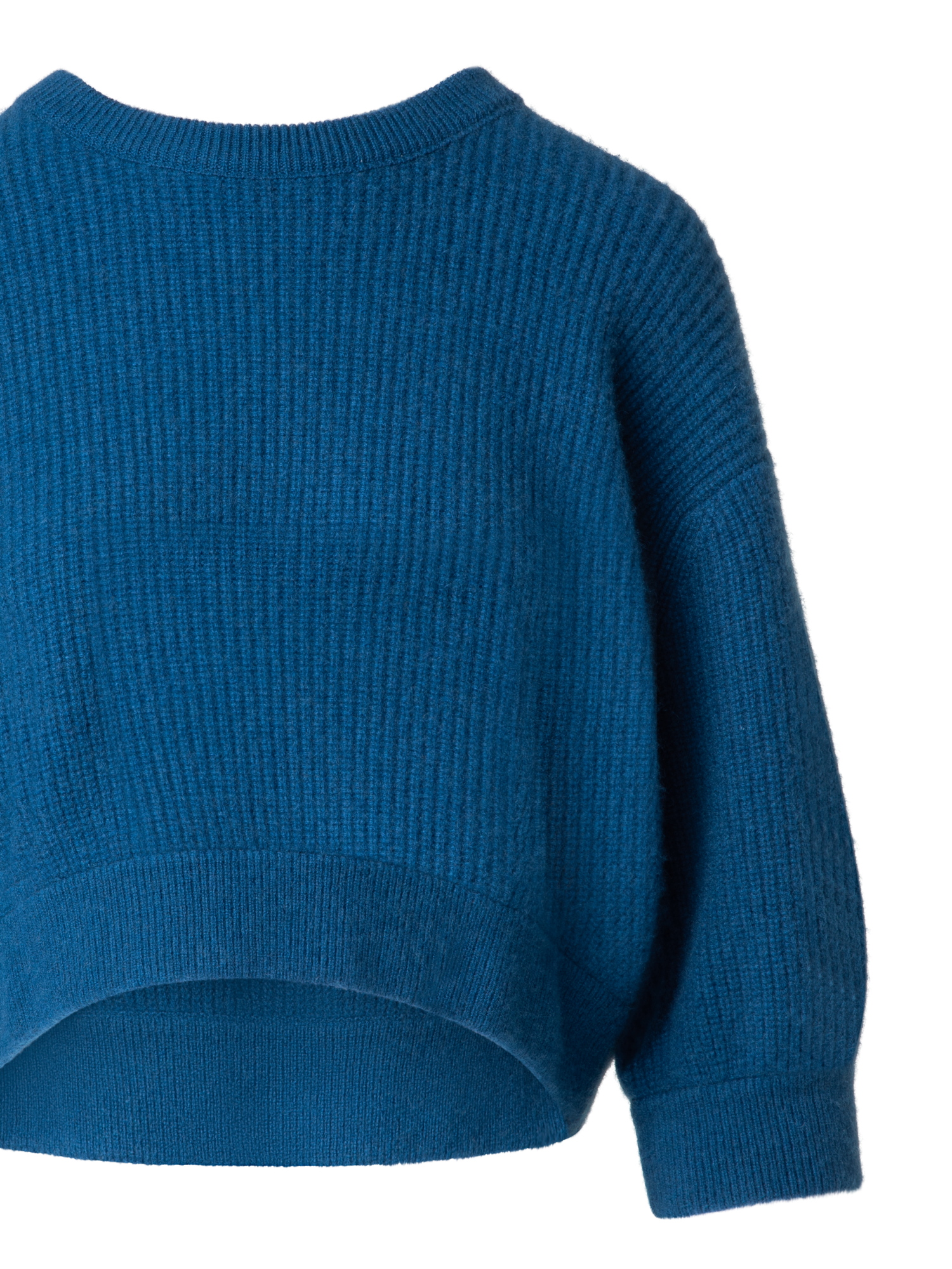 Designer Boxy Cashmere Knit Sweater - blue