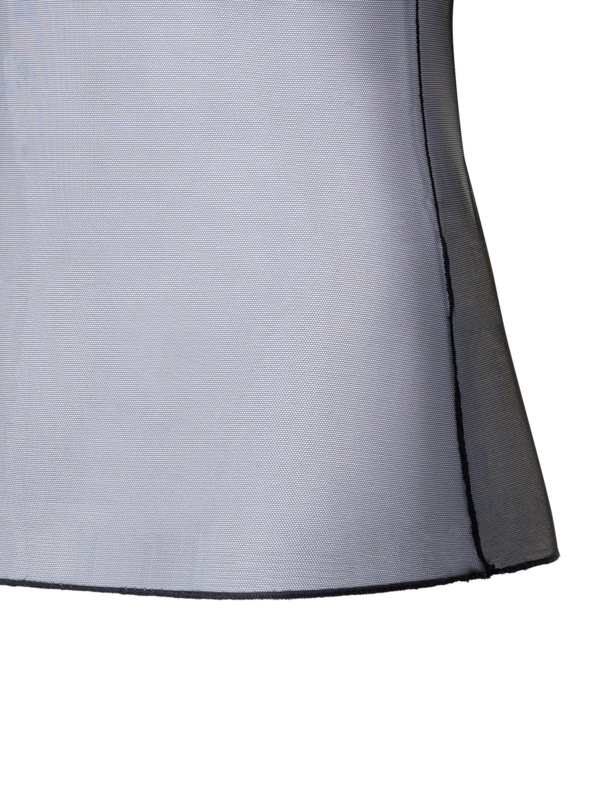 Designer Long Sleeve Sheer Mesh Layering Top - black