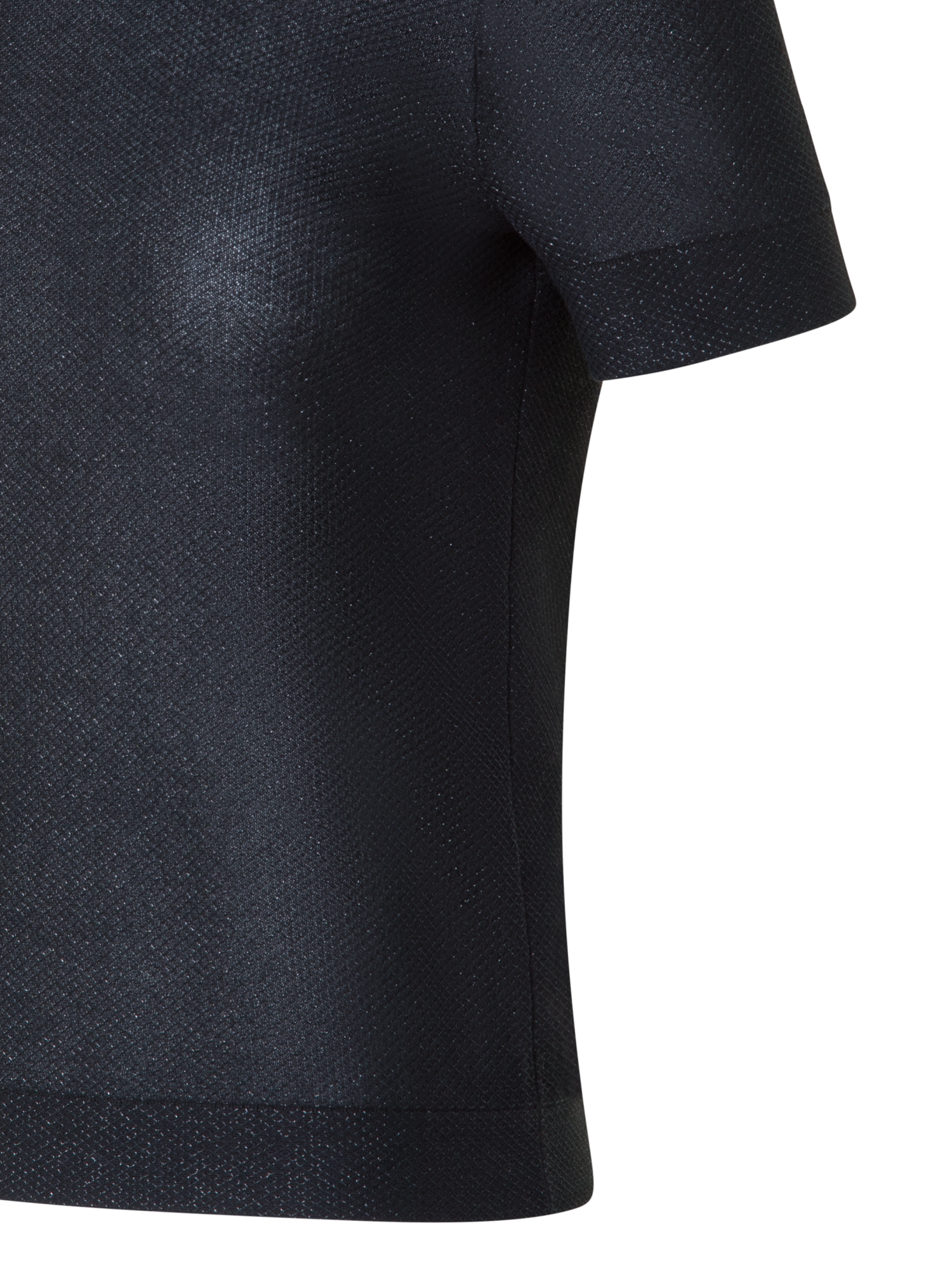 Designer Cotton Knit T-Shirt with Sheer Net Lurex - black - neutral