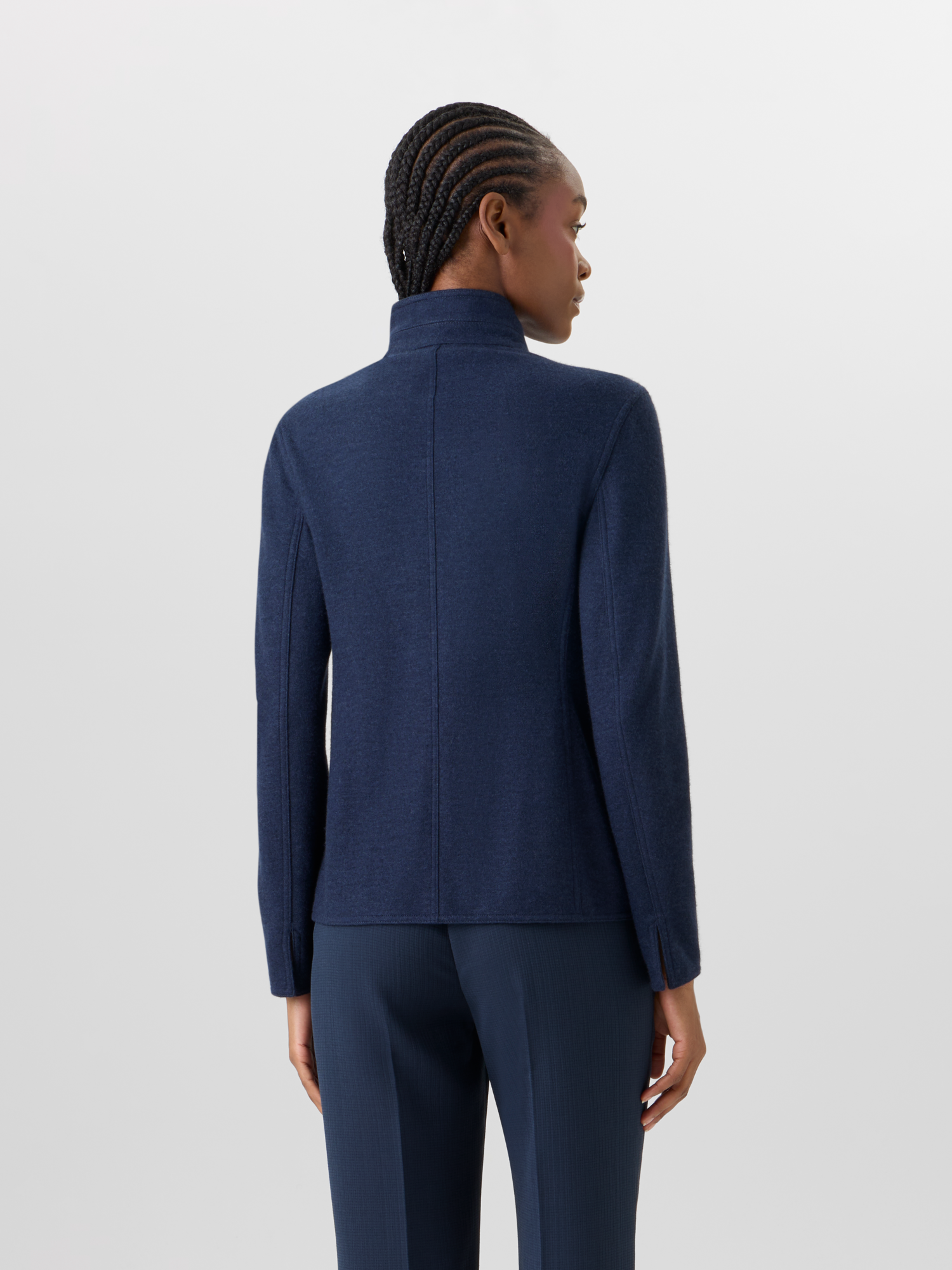 Designer Lima Short Jacket in Cashmere-Jersey - blue 