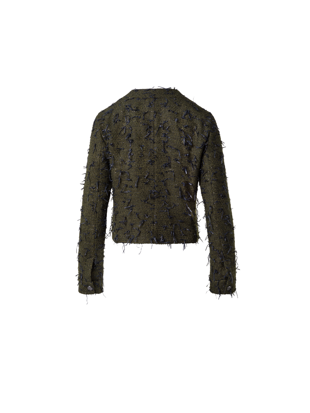 Designer Sequined Bouclé Short Jacket - green - multicolor