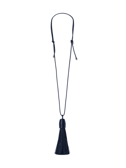 Designer Horsehair Necklace - blue