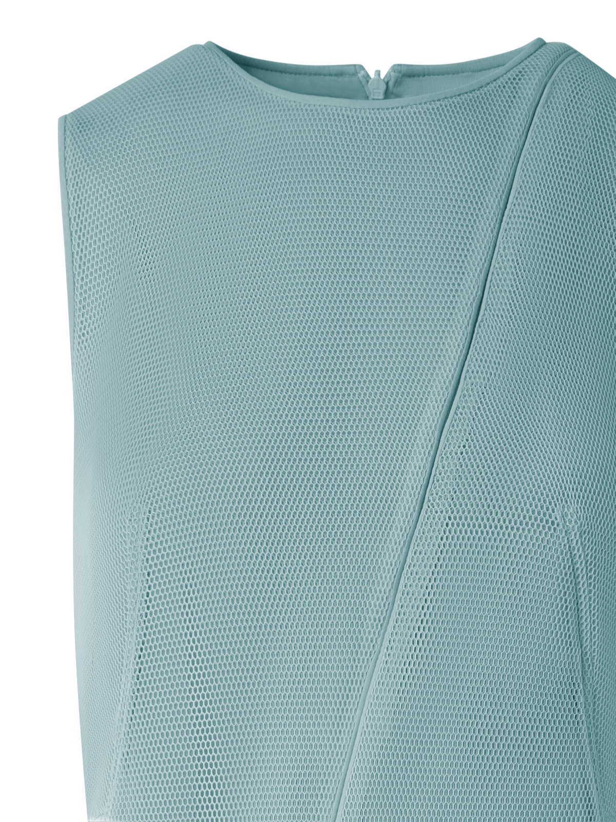 Designer Asymmetrical Techno Grid Midi Dress - pastel - blue