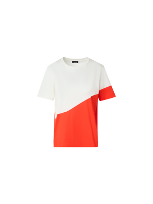 Designer Relaxed Cotton T-Shirt with Polygon Print - multicolor