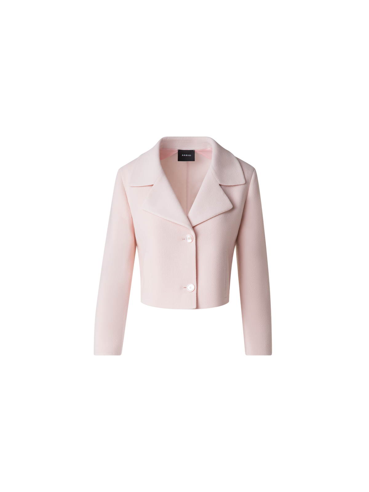 Designer Short Wool Crêpe Double-Face Jacket - pastel - pink