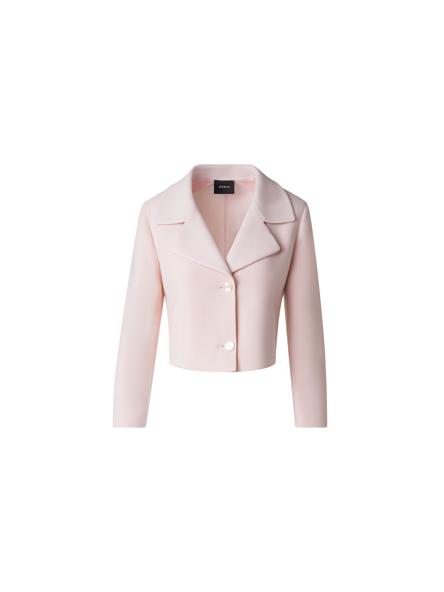 Designer Short Wool Crêpe Double-Face Jacket - pastel - pink