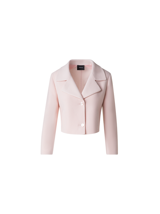 Designer Short Wool Crêpe Double-Face Jacket - pastel - pink