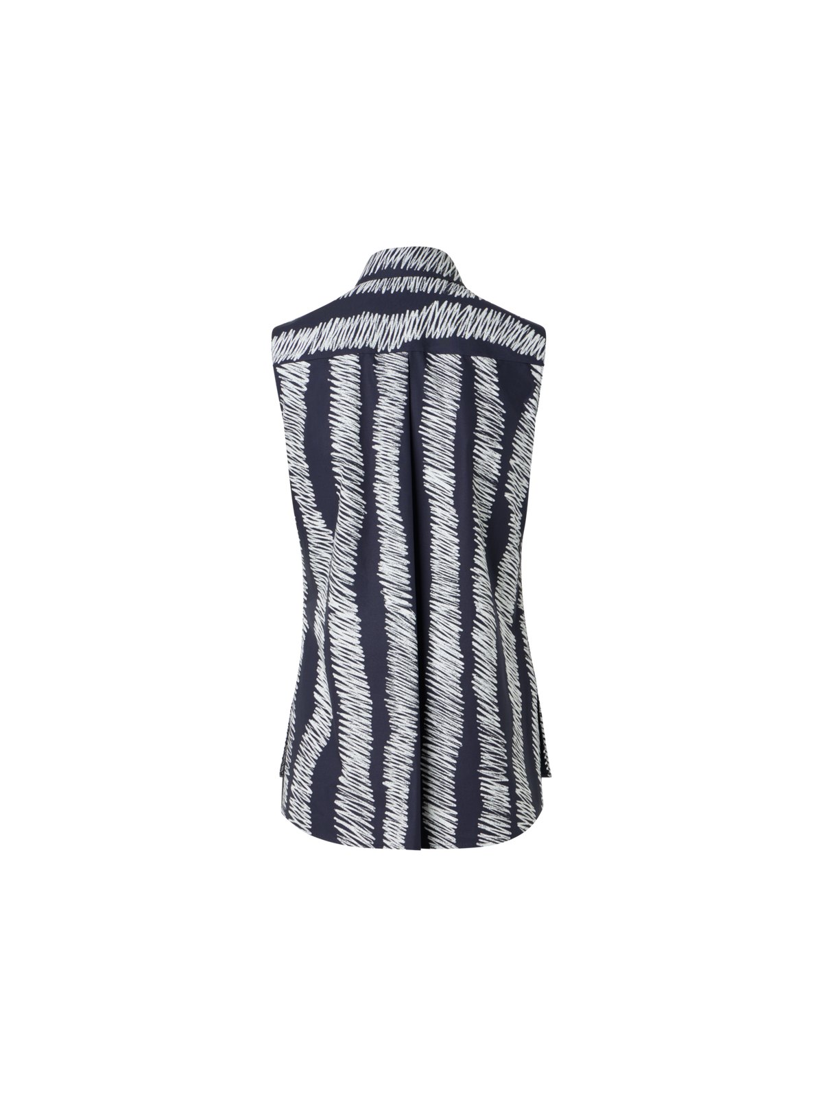 Designer Scribble Wave Print Cotton Blouse - multicolor